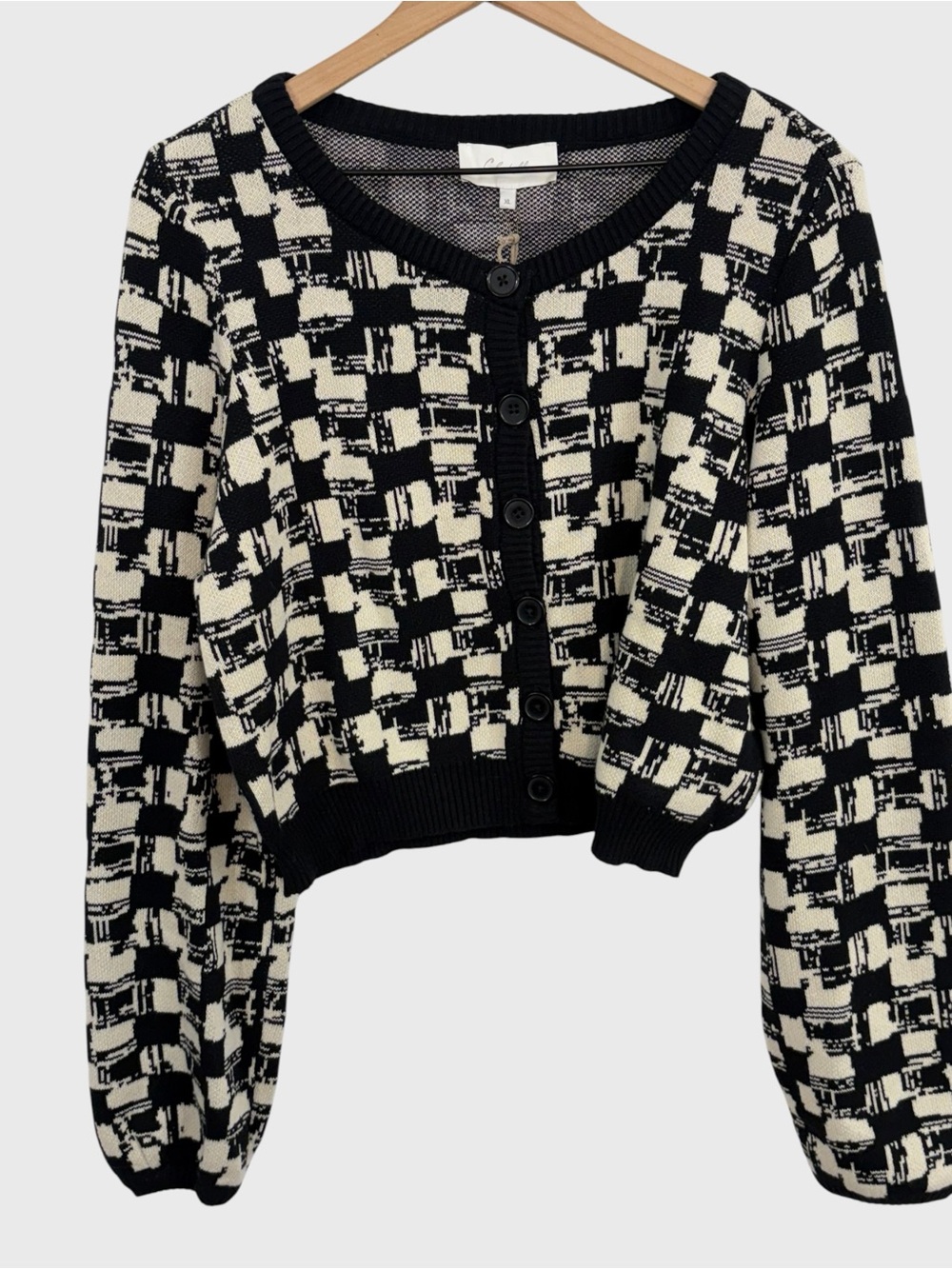 Cleobella New with Tags Black Ivory Abstract Geometric Print Marybeth Cardigan - Picture 8 of 8
